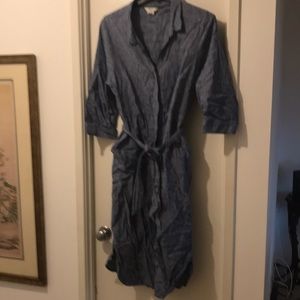 Boden linen chambray shirt dress size 16L